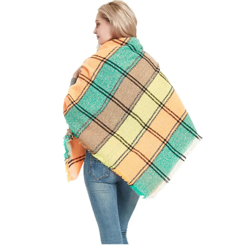 Оптовая продажа с завода PHLE осень 2020 новинка толстый женский шарф в клетку шарфы