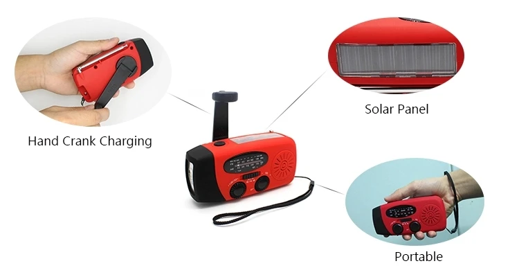 Перезаряжаемый AM/FM/WB аварийный светодиодный фонарик кривошипный Солнечный FM радио приемник динамик MP3 музыкальный плеер наружное аварийное радио