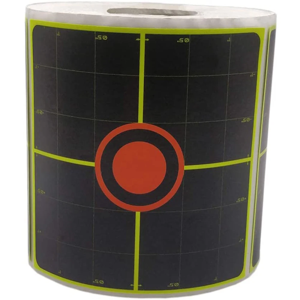 3"x3"x250Pcs per Roll Splatter Splash Sticker Targets for Borsighting & Zeroing in your optics Rifle Scope. 1/2" Grid