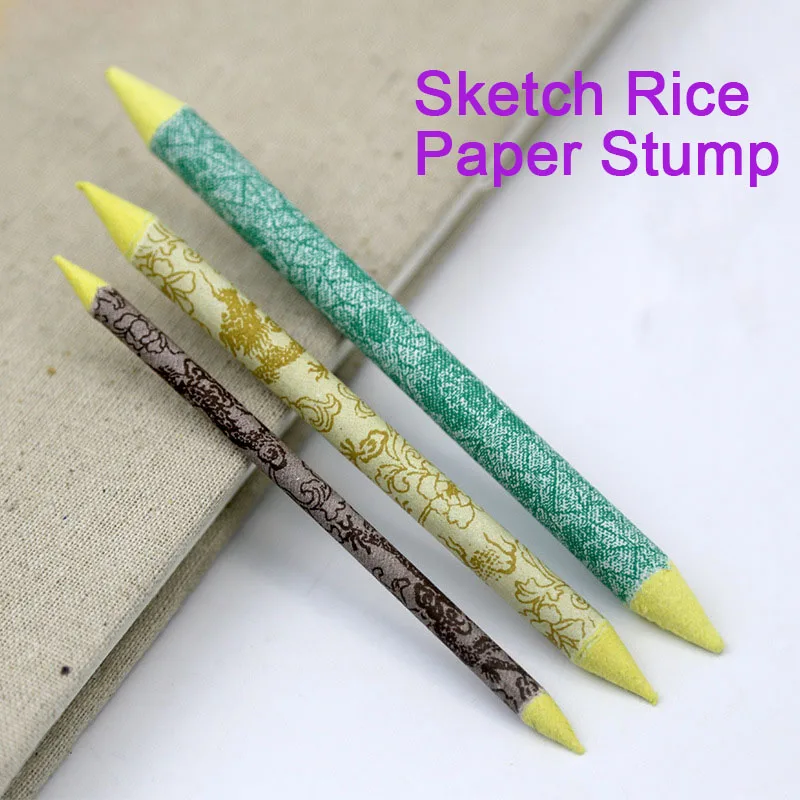 3pcs Color Paper Blending Smudge Sketch Paper Stump Stick Set Double Head Durable Art Sketch Drawing Charcoal Tool Art Suppliers useful durable hot sale new practical brass wire brush end wire brushes for drill rust removal tool 3pcs 6mm shank crimp cup set