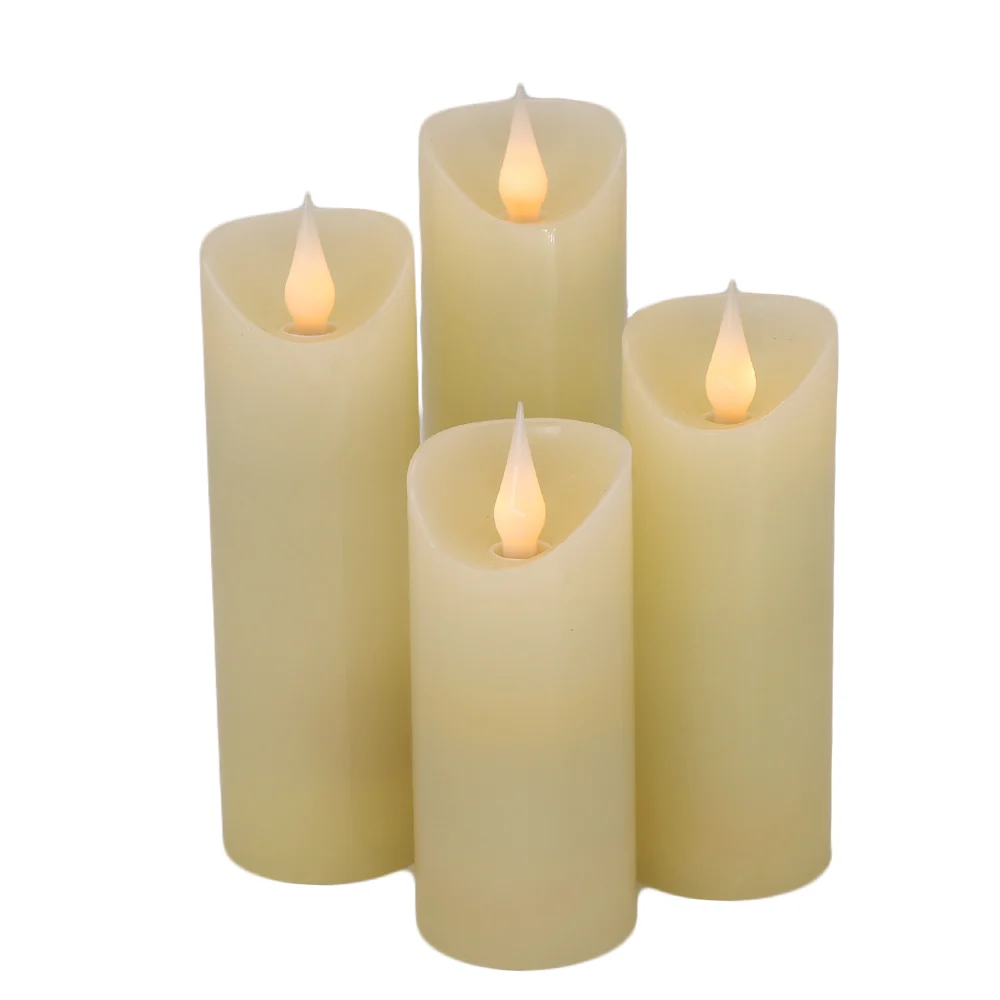 

Jumping Flame LED Candles Lights Dancing Flame with Real Wax Pillar, Flameless Battery Operated LED Lights Moving Flame