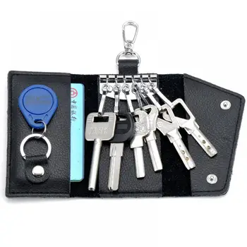 

Fashion Car Key Bag Leather Waist Hanging Men And Women Multi-function Key Bag Card Holder