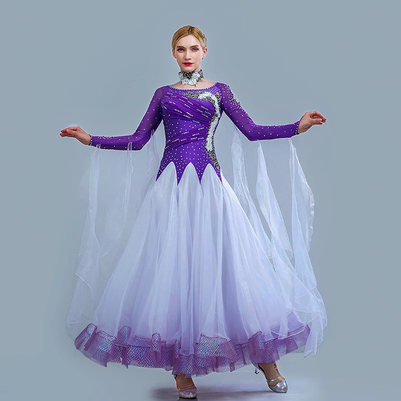 

High Quality Ballroom Competition Dance Dress Big Swing Women Performance Modern Waltz Tango Standard Dress Costumes