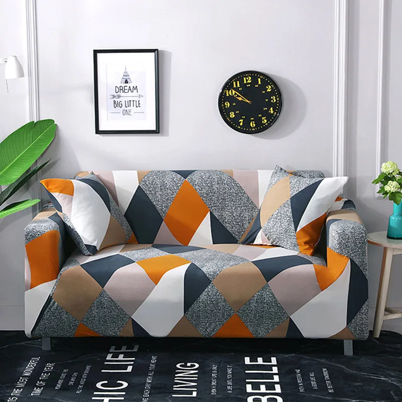 Fundas elásticas estampadas para sofá de 1/2/3/4 asientos, funda de sofá elástica a cuadros para sala de estar, cubiertas de decoración para el hogar