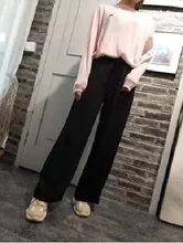 Yitimoky-pantalones de seda satinada para mujer, pantalón holgado de pierna ancha con cordón para oficina, blanco, de talla grande, negro, elásticos, de cintura alta, 2021