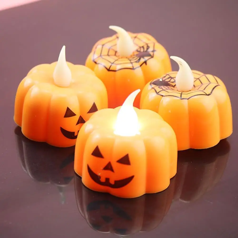 

Halloween Party Led Glowing Electronic Pumpkin Candle White Home Accessories Warm Light Lights Decoration Halloween Decorat N0I0