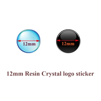 

5pcs/lot 12mm diameter car key logo Epoxy Resin Crystal FOB car key emblem