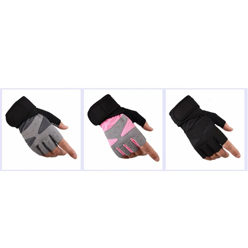 Мужские и женские перчатки для занятий фитнесом на полпальца с защитой от длинного запястья, дышащие нескользящие спортивные перчатки