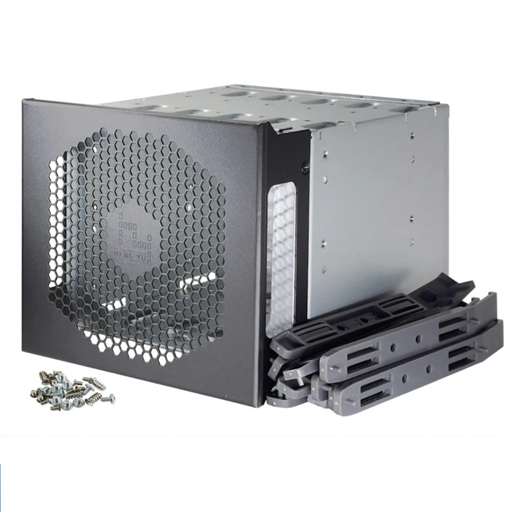 5.25in To 5x3.5in Sata Sas Hdd Hard Drive Cage Adapter Tray Rack For