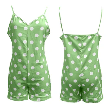

2019 Casual Women Sleeveless Polka Dot Playsuit Ladies Summer Strap Romper Short Jumpsuit Bodysuits Beach Shorts Romper Holiday