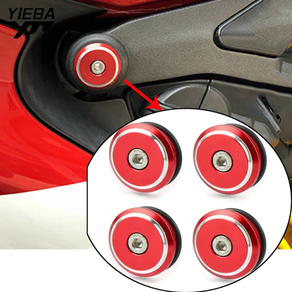 4PCS Motorcycle Accessories Decoration Aluminum Frame Plugs Cap Hole Cover For Ducati 899 959 1199 1299 Panigale / S V4 | Автомобили и