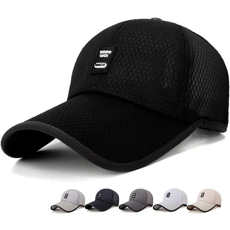 

Top Level Summer Baseball Hat for Men Breathable Mesh Trucker Cap Fashion Curved Visor Casquette Homme Casual Women Sun Caps