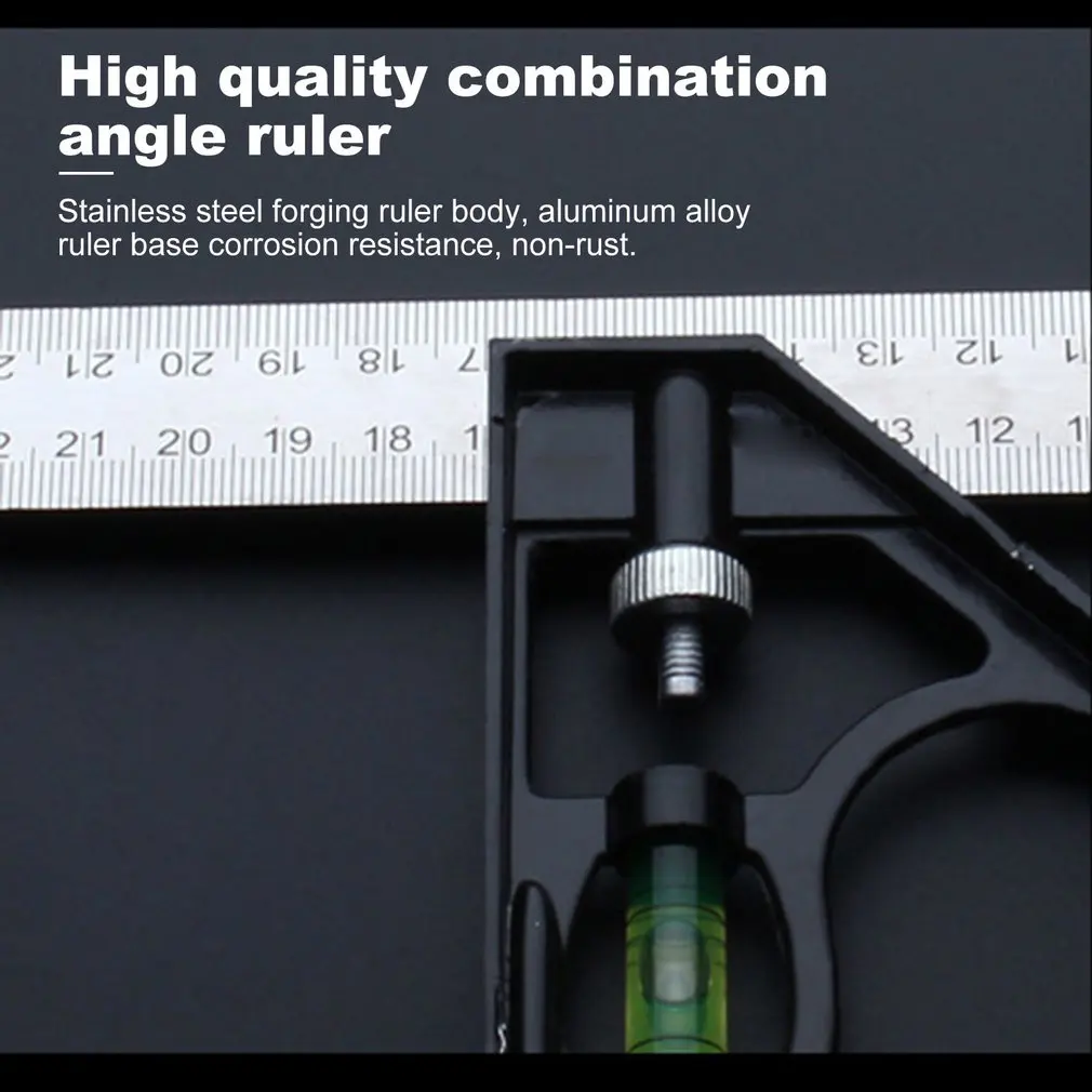 300MM Adjustable Combination Square Angle Ruler 45/90 Degree With Bubble Level Multifunctional Gauge Measuring Tools