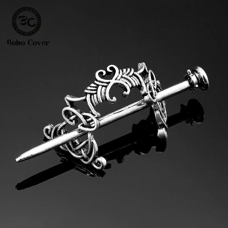 Viking Hairpin Celtics Knots Crown Retro Metal Hair Stick Norse Rune Medieval Crown Slide Hair Clip Set Women Jewelry Accessorie