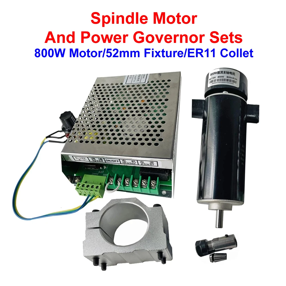 52mm Clamps Speed Governor CNC Spindle Kit Air Cooled 800W Spindle Motor 