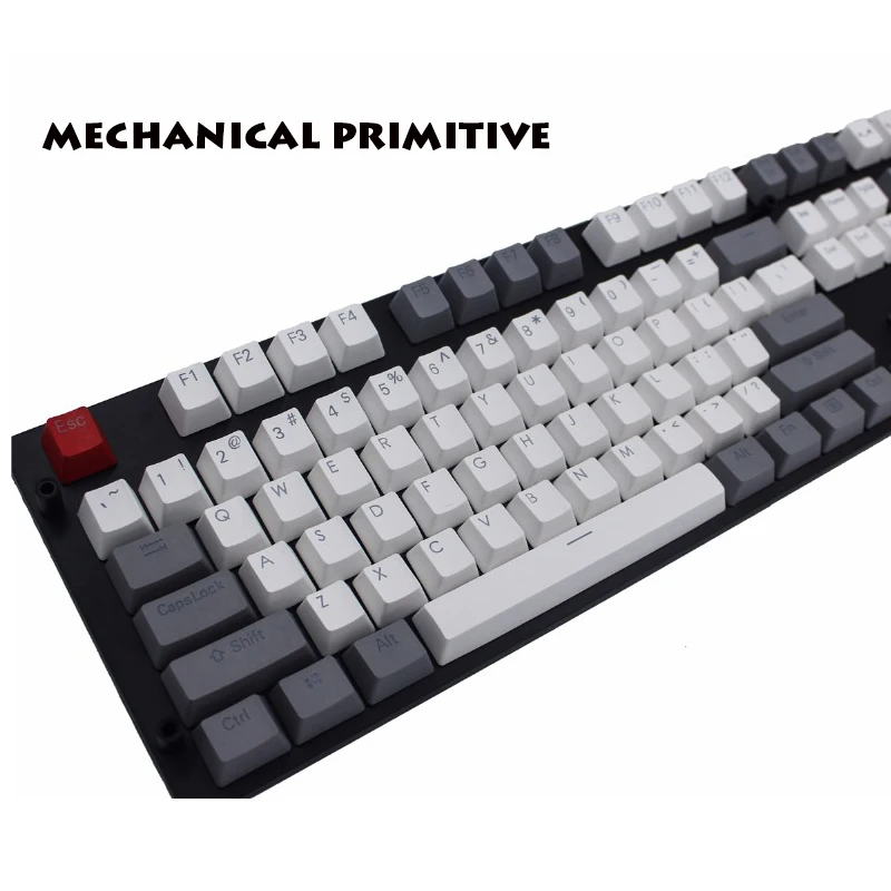 Переключатель MP Cherry MX 108/87 клавиш PBT с подсветкой двойной белый и серый ретро