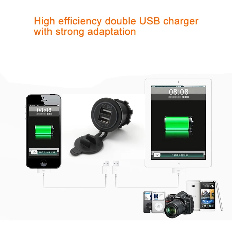 Универсальное автомобильное зарядное устройство USB Автомобильное DC12V 24V