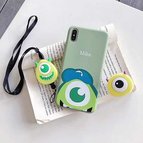 Для huawei Honor 8X P30 Pro mate 20 Nova 3i Nova 4 Nova 5 5 Pro милые Мультяшные Монстры чехол 3 в 1+ ремешок+ Чехол-держатель - Цвет: B