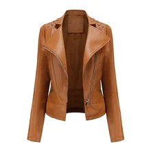 2020 New European Spring And Autumn Women's Leather Jacket Women's Slim Jackets Coat Women's Motorcycle Outwear KZ282