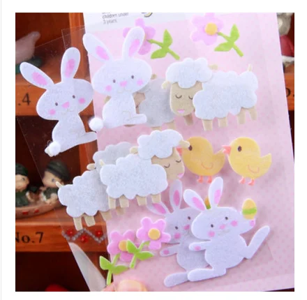 3d стикер милый кролик Скрапбукинг gommettes рождественские наклейки пакет нетканый - Цвет: 1 piece