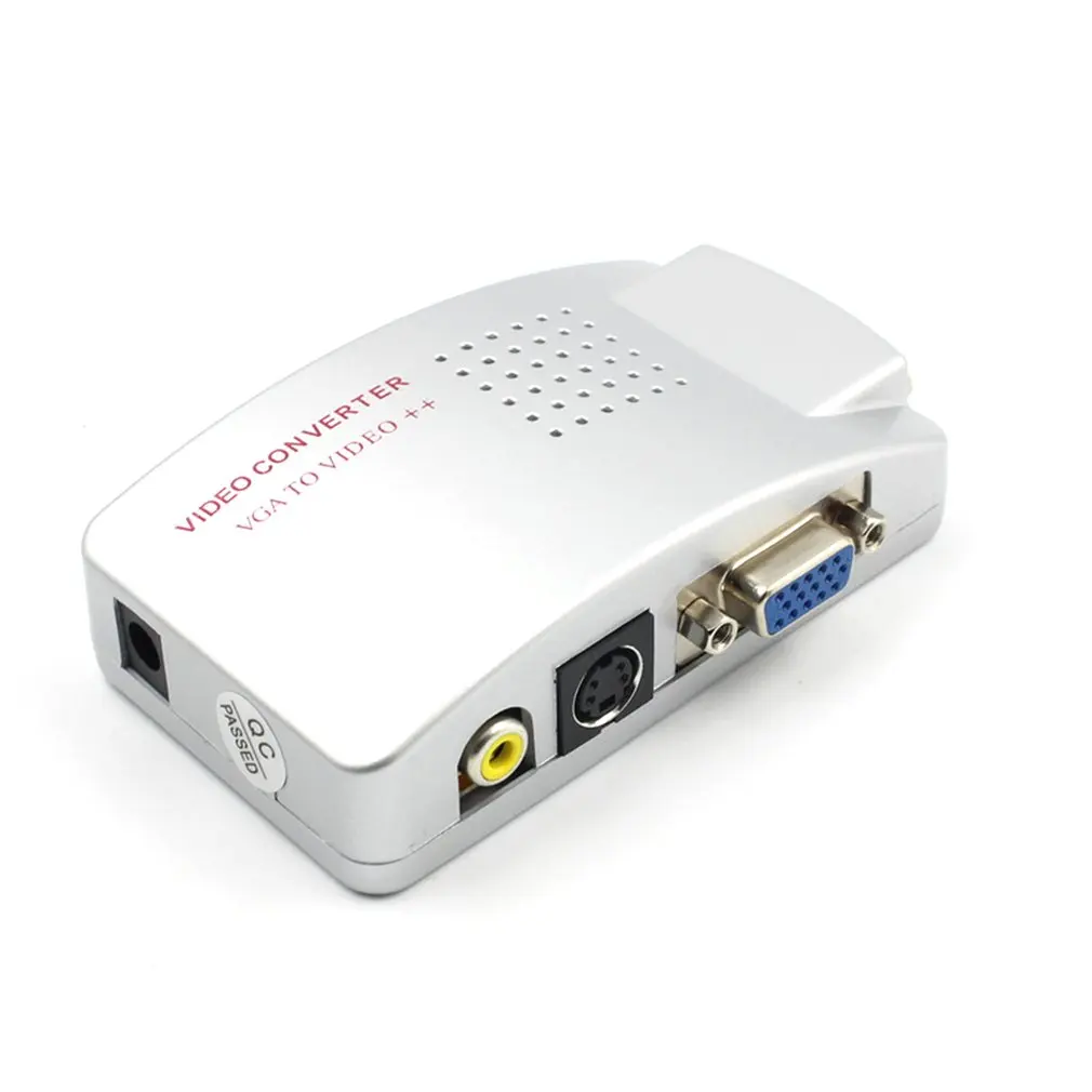 

Wholesale PC Laptop Composite Video TV RCA Composite S-Video AV In To PC VGA LCD Out Converter Adapter Switch Box