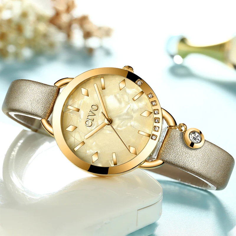 CIVO модные часы женские водонепроницаемые кварцевые часы женские топ брендовые роскошные женские часы девушка кожаный ремешок Часы Relogio Feminino