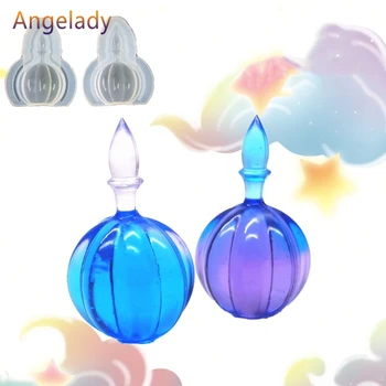 

2 Pcs/Set Silicone Mold Glass Bottle Molds Perfume Bottles DIY Jewelry Handmade Epoxy Resin Crafts Hollow Mirror Container JUL3