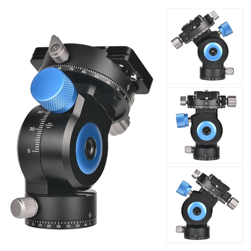 

GH-20R 360 Degree Panoramic Tripod Head Tilt CNC Aluminum Alloy Monopod Ball Head with Quick Release Plate Compatible for Camera