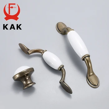 KAK Ceramic Cabinet Knobs and Handles Vintage Bronze Kitchen Handle Drawer Wardrobe Door Pulls Furniture Handle Cabinet Hardware