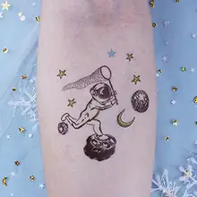Sticker Body Art Tattoo Tattoo Sticker Temporary Tattoo Cartoon Waterproof Fake Children Stickers Tattoos Planet Spaceship Lumin