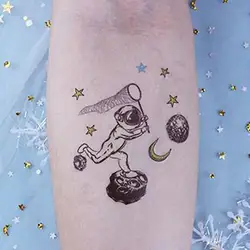Sticker Body Art Tattoo Tattoo Sticker Temporary Tattoo Cartoon Waterproof Fake Children Stickers Tattoos Planet Spaceship Lumin