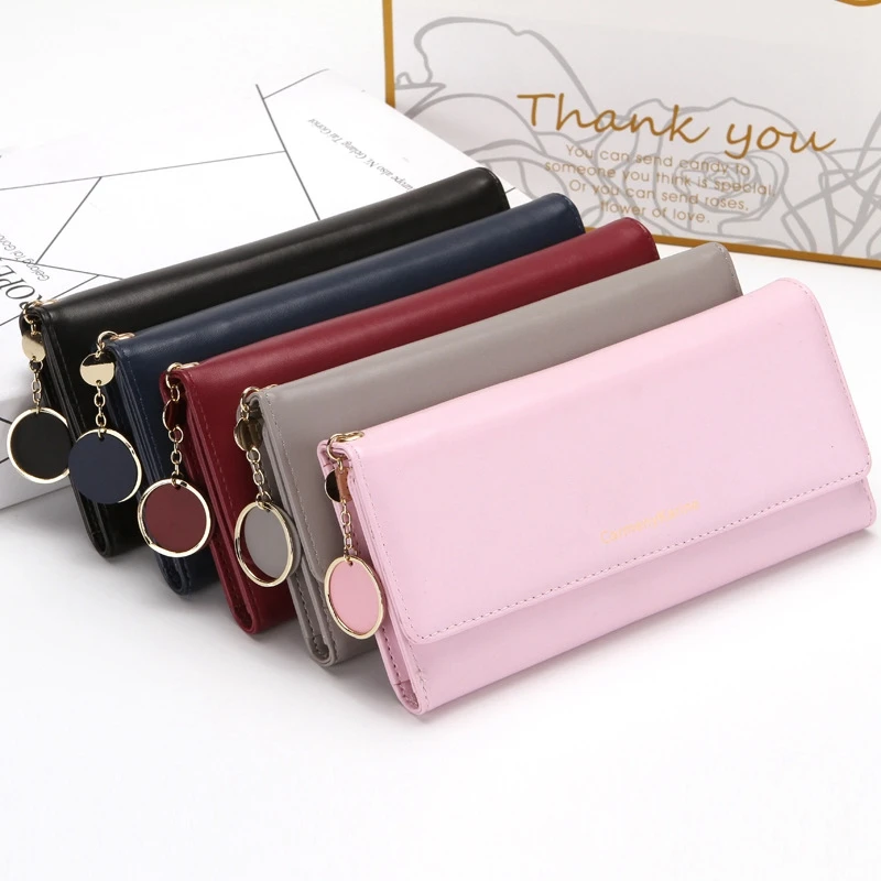 

LITTHING 2019 New Fashion Women Wallets Long Style Multi-functional Wallet Purse Fresh PU Leather Female Clutch Card Holder