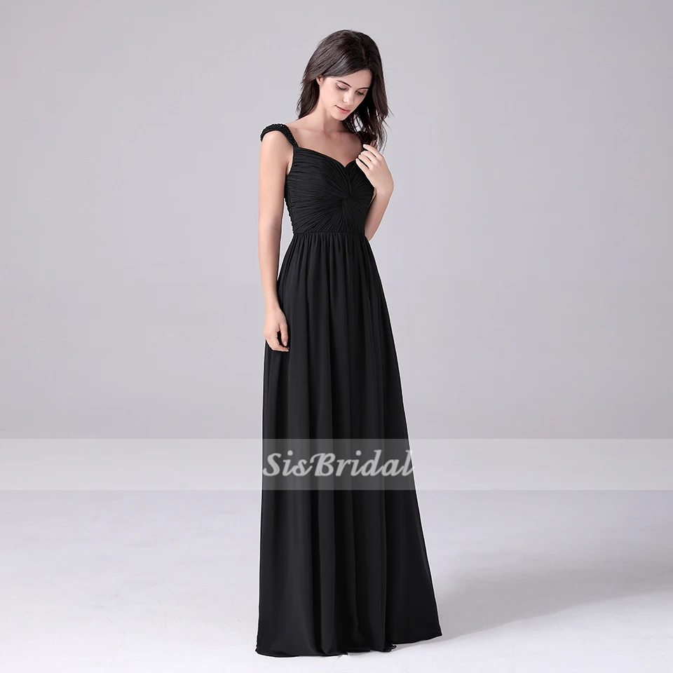 A-Line Off-The-Shoulder Floor Length Chiffon Evening Dresses With Beading | Свадьбы и торжества