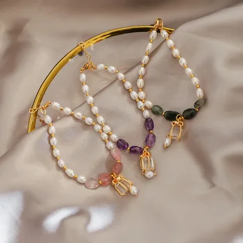 

Korean-style Simple Spring and Summer Bracelets Fashion Elegant Versatile Freshwater Pearls Bracelets Handmade Origional Crystal