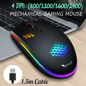 

Ergonomic Mouse Gaming USB Wired PC Mouse 4 Button LED Hole Light Business Gamer Mouse With Backlight For PC Laptop Computer