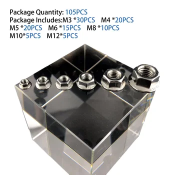 

105Pcs/set M3 M4 M5 M6 M8 M10 M12 Toothed Lock Skid Hexagon Flange Nuts Sip Locking Nut