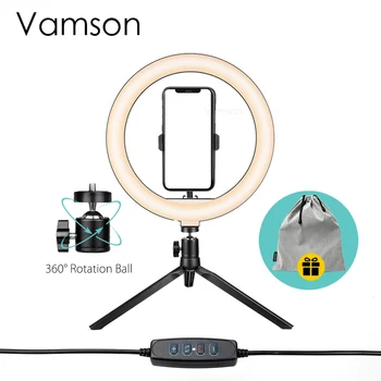 

Vamson Dimmable LED Light Stand, YouTube Makeup Dimmable Video LED Light , for Shooting, Portrait, Vlog, Selfie Light VLS08A