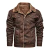 Hot New Mens Vintage Leather Jackets Motorcycle Stand Collar Pockets Male Biker PU Coats Fashion Outerwear Dropshipping 1