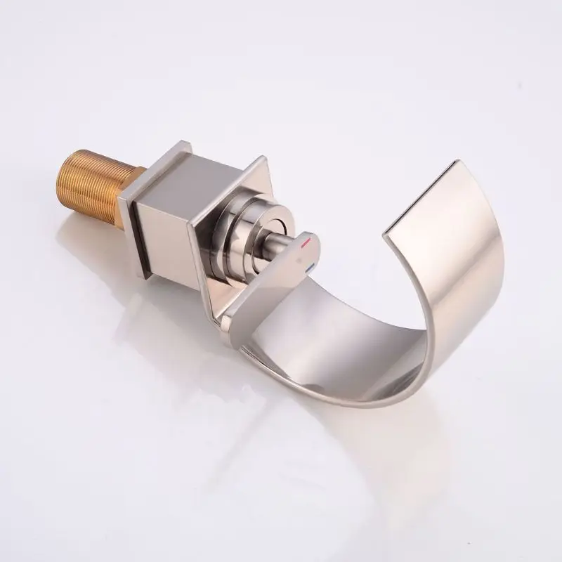 

Curve Style Basin Faucet Tap Chrome Finish Single Handle Hole Deck Mounted Wash Hot Cold Mixer Bathroom Kitchen Sink