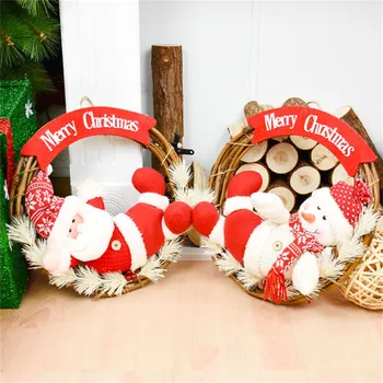 

35cm Christmas Wreath Xmas Decorations for Home Garland Hanging Ornaments Festival Display Window Door Decor New Year Gift Natal