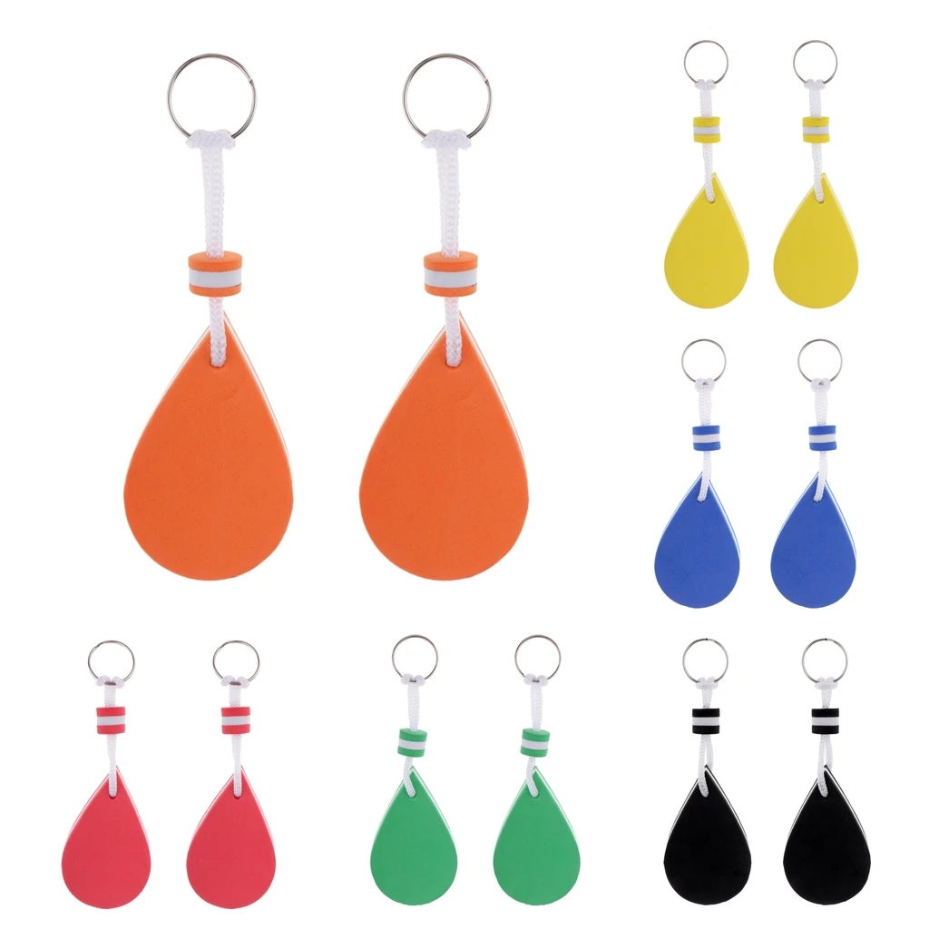 2 Pieces Water-drop Shaped Foam Floating Keyring Water Buoyant Key Ring Marine Boat Sailing Float