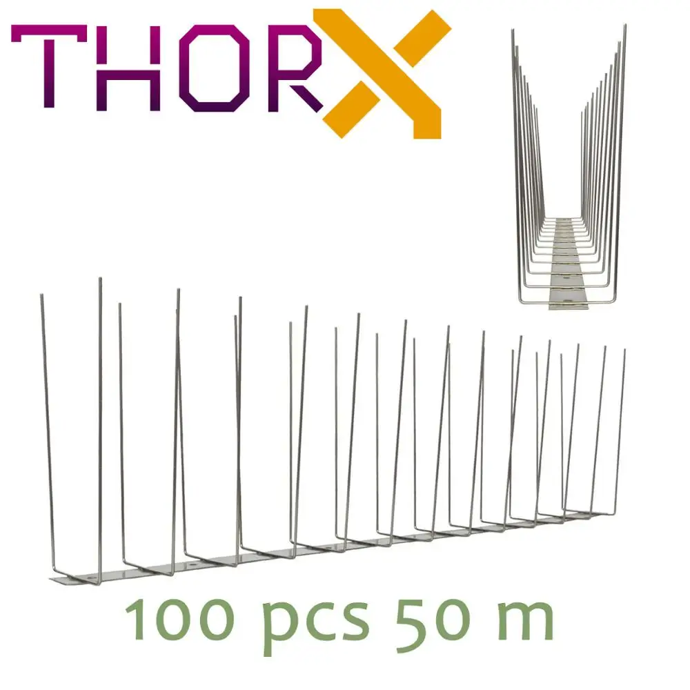 WL-02-TB 2 row seagull spikes on stainless steel base- high quality solution for bird control spikes- Titan - Цвет: WL-02-TB-50M