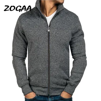 

ZOGAA Men Casual Jacket Coat Autumn Solid Slim Warm Sweatshirt Zipper Up Pockets Coat Outwear Male Casual Sport Jacket Overcoat