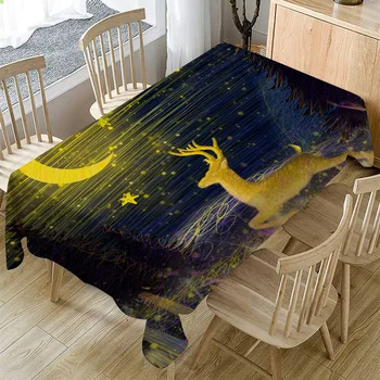 

Table covers Table-Cloth Cotton Linen Dream Elk Print Tablecloth Kitchen Decorative Table-Cover Dreaming Picnic Dining