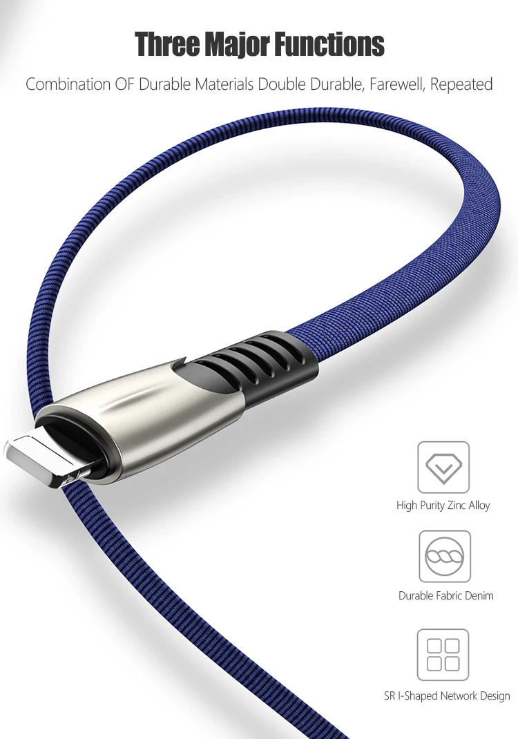Usb-кабель для iPad iPhone Xs Max XR X 8 7 6 Plus для освещения Micro type-C кабели быстрой зарядки для Samsung Huawei HTC линия передачи данных