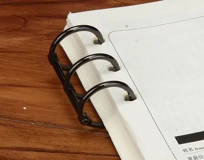 2 шт. 3 отверстия DIY, иных металлических спираль связующего Нержавеющая сталь папка с файлом зажим с отрывными листами записная книжка с кольцевым механизмом зажим для Тетрадь записной книжки - Цвет: black