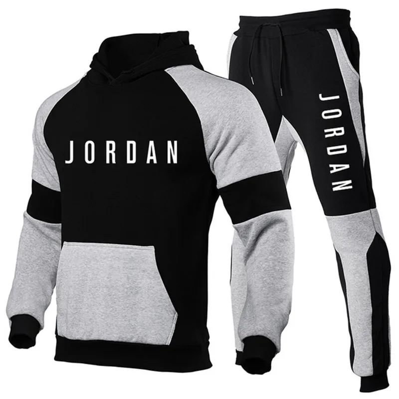 

High Quality Tracksuit Men Hooded Sweatshirt+Pants Pullover Sets Autumn and Winter Sportwear Casual Outwear Sports 2 Piece Suits