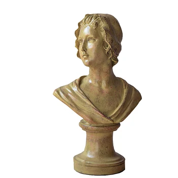 

Retro Athena Princess Statue Paddy Field Girl Bust Art Goddess Of Wisdom Figurines Resin Craft Home Decoration Accessories R2601