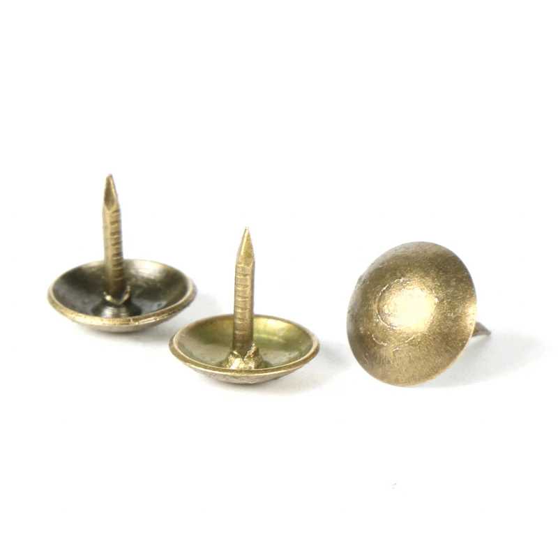 100pcs 9x9mm Antique Brass Bronze Upholstery Nail Jewelry Gift Wine Case Box Sofa Decorative Tack Stud Pushpin Doornail Hardware