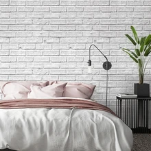 Белый серый имитация кирпича обои рулон Винтаж текстура кирпича водонепроницаемый ПВХ обои гостиной украшения дома